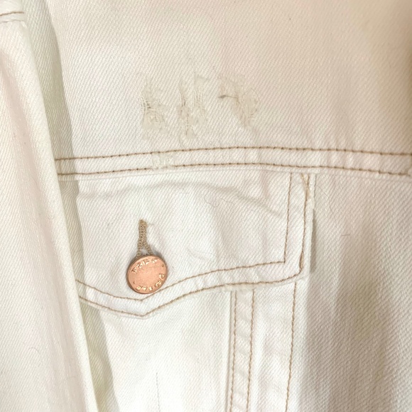 Free People White Trucker Denim Jean Jacket NWT - Picture 8 of 8
